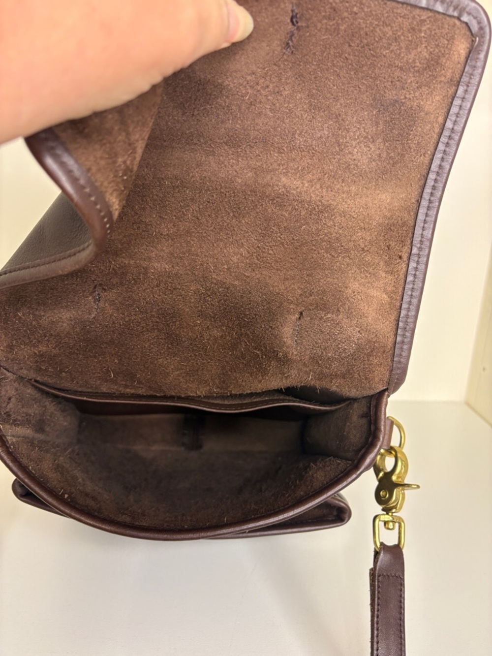 Vintage Coach Station Bag Dark Brown Leather Crossbody Satchel with COA - Picture 8 of 10